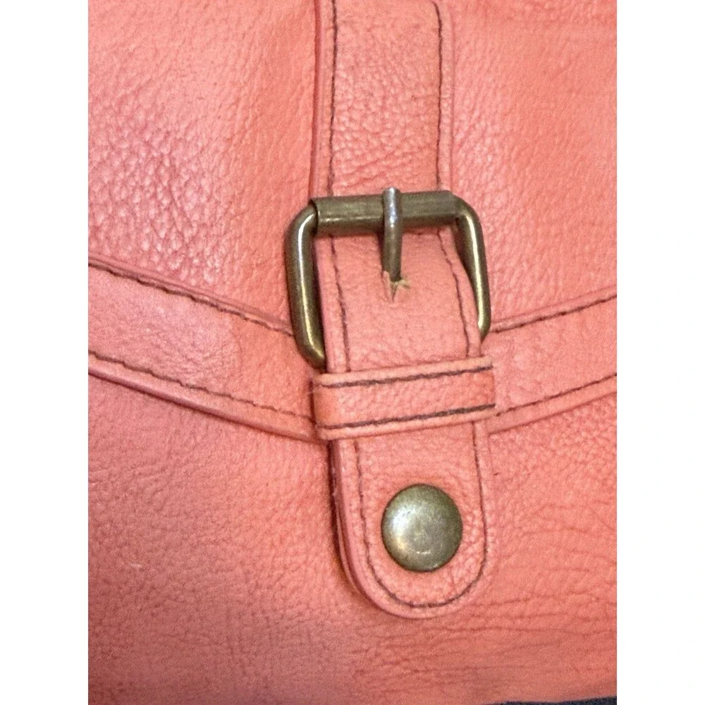 American Eagle Coral Pink Floral Inside Shoulder Bag Purse Crossbody 10x7